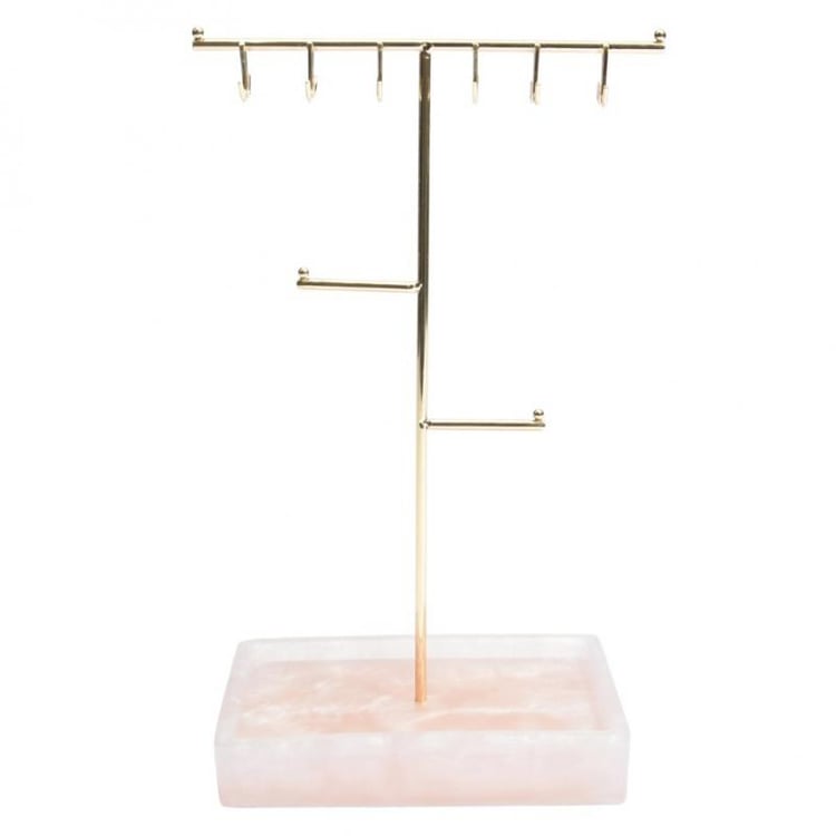 Velký stojánek na šperky s růžovým quartz podstavcem Atlanta 40958