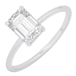 Zásnubní prsten s výběrem písmene a emerald lab-grown diamantem Olson