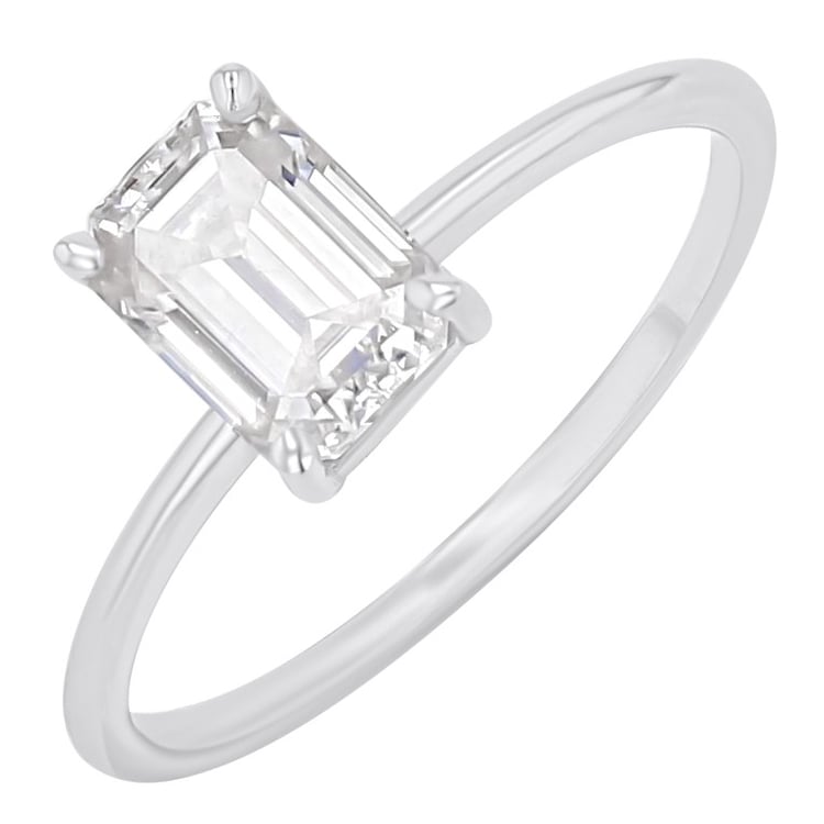 Zásnubní prsten s výběrem písmene a emerald lab-grown diamantem Olson
