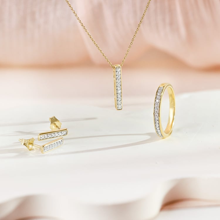 Zlatý přívěsek s lab-grown diamanty Ola 163562