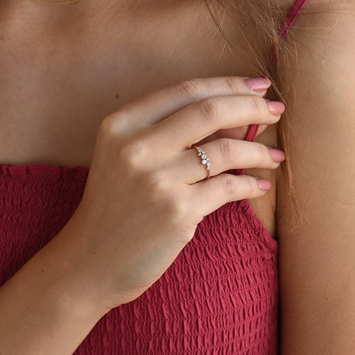 Něžný cluster prsten s diamanty Isolde