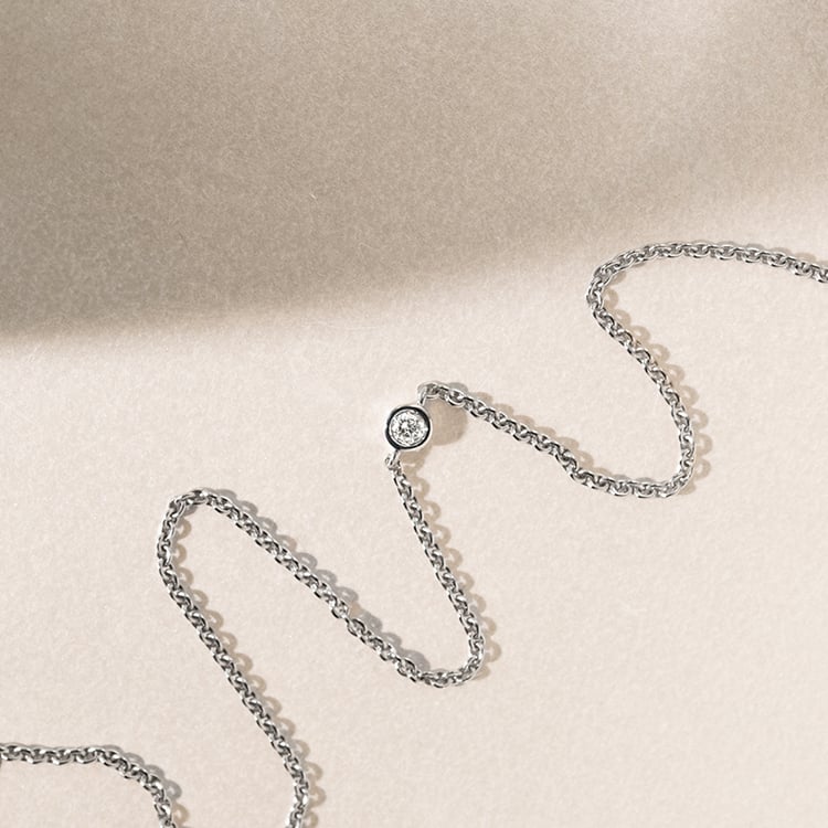 Stříbrný minimalistický náramek na nohu s lab-grown diamantem Aimie 140772