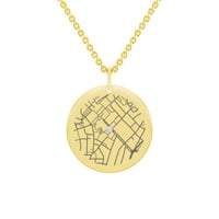 Zlatý disk s diamantem a mapou dle vašeho výběru Abhay