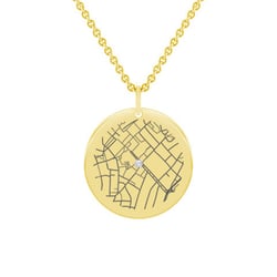 Zlatý disk s diamantem a mapou dle vašeho výběru Abhay
