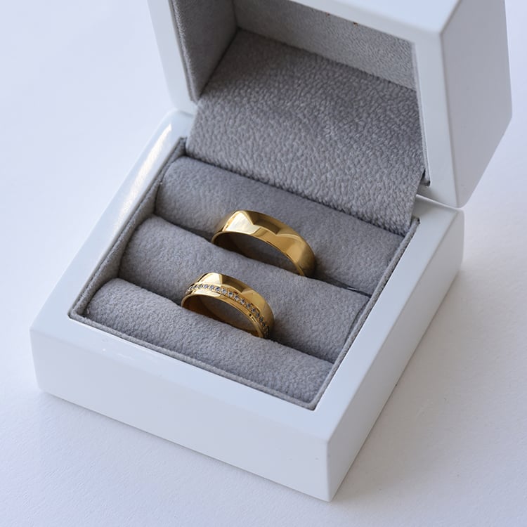 Dámský eternity a pánský snubní prsten 63306