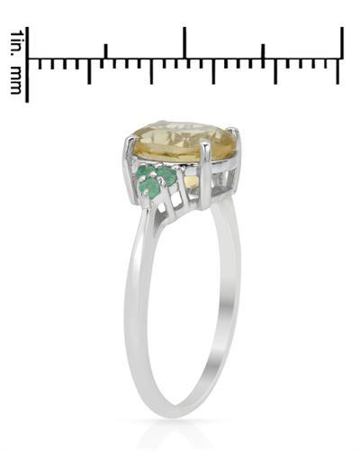 Citrínový prsten se smaragdy 1398