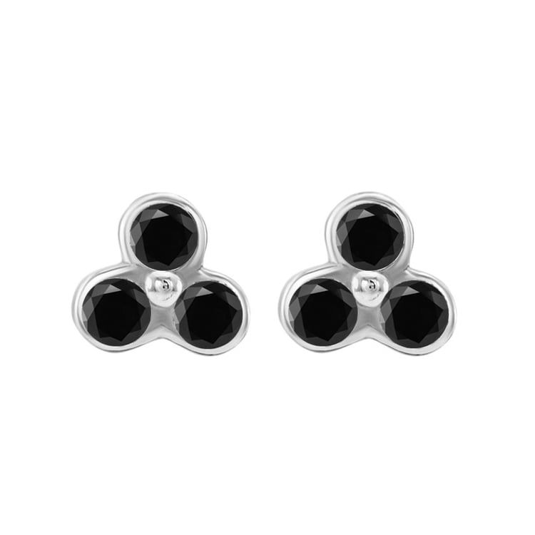 Zlaté trojlístky s černými diamanty 63686