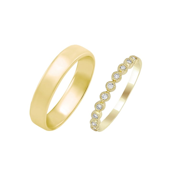 Vintage prsten s lab-grown diamanty a komfortní prsten Danel