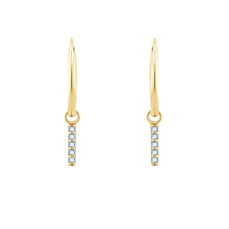 Zlaté visací náušnice s modrými topazy Elaine 123956