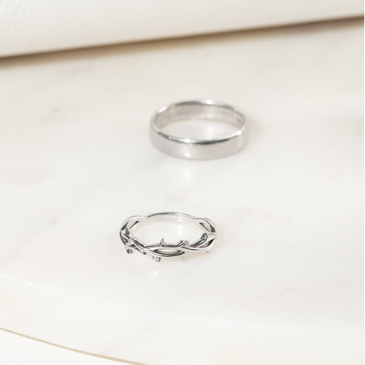 Prsten ve tvaru větviček s lab-grown diamanty a komfortní prsten Hamana 136267