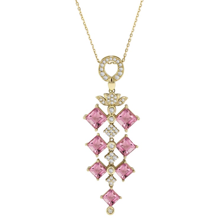 Zlatý náhrdelník plný turmalínů 17816