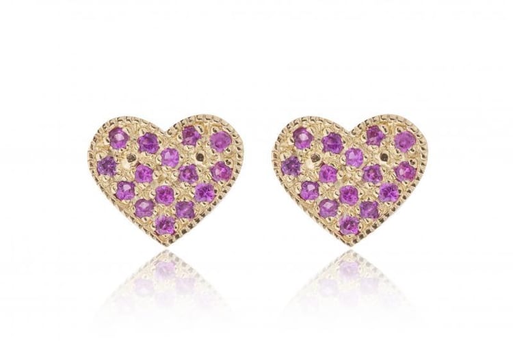 Rubínové srdcové náušnice 3318