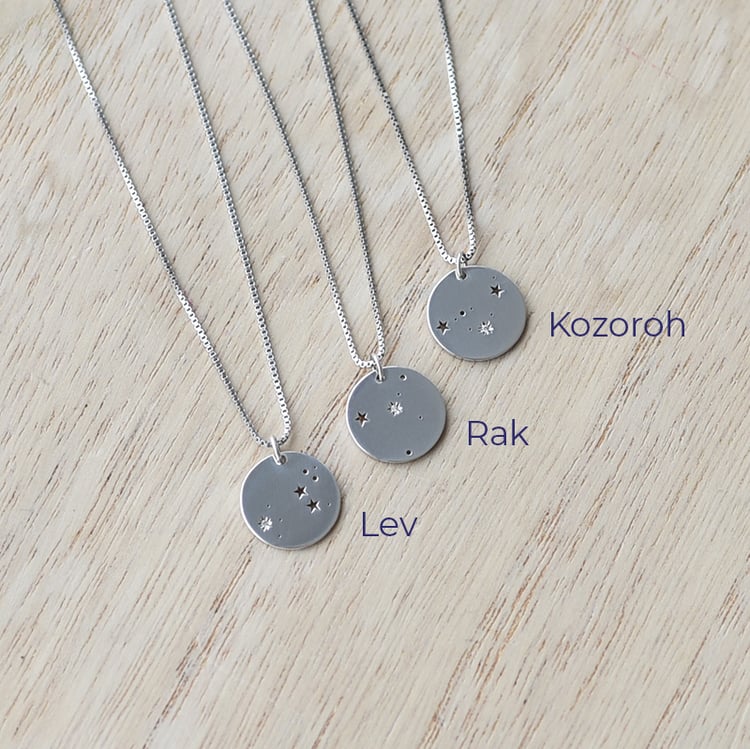 Stříbrné přívěsky se souhvězdím a diamantem 60312