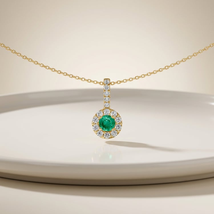 Elegantní přívěsek se smaragdem a lab-grown diamanty Harvey 171058