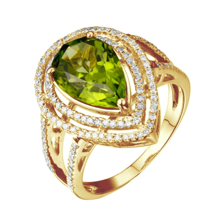 Prsten s pear peridotem