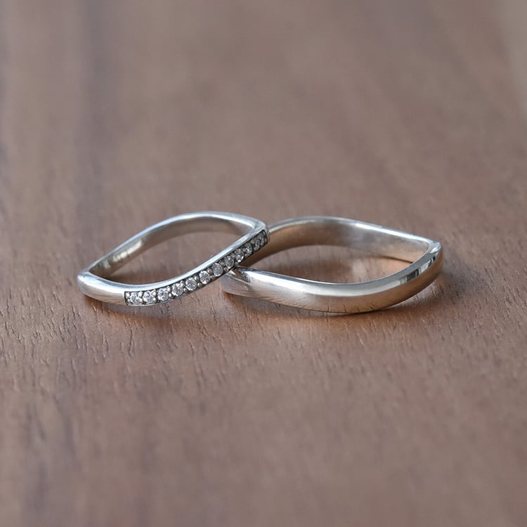 Nepravidelné snubní prsteny s diamanty 71642