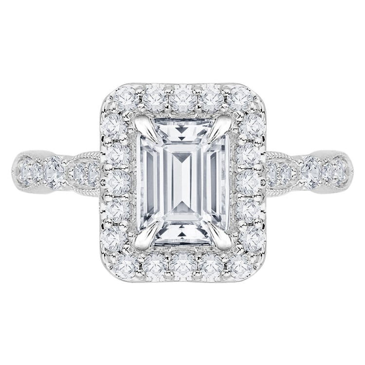 Diamantový prsten z bílého zlata