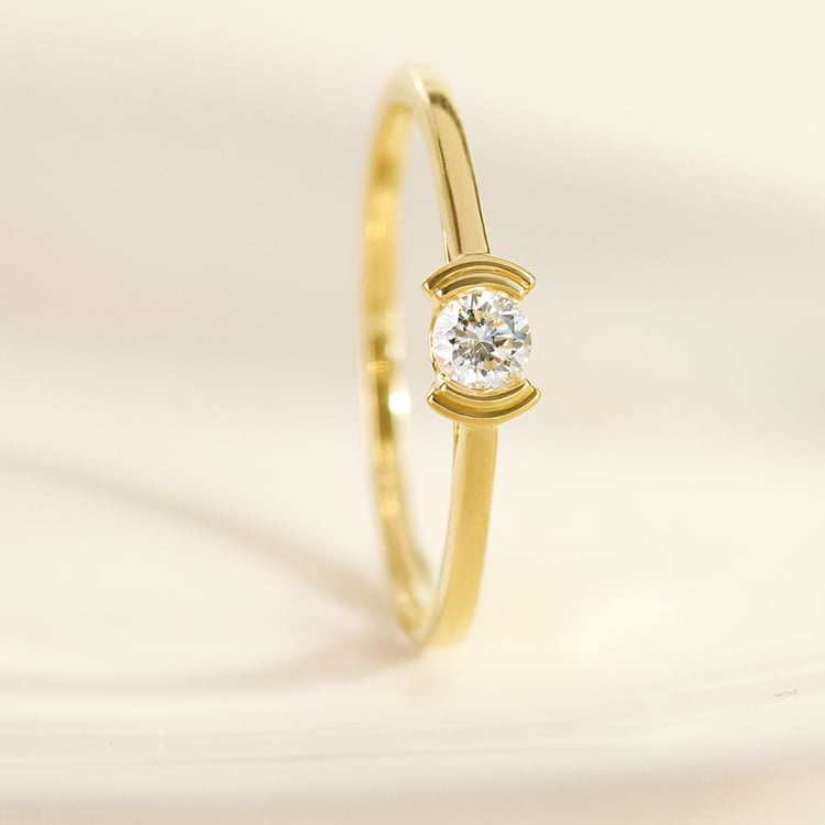 Minimalistický prsten ze zlata s lab-grown diamantem Otto 161920