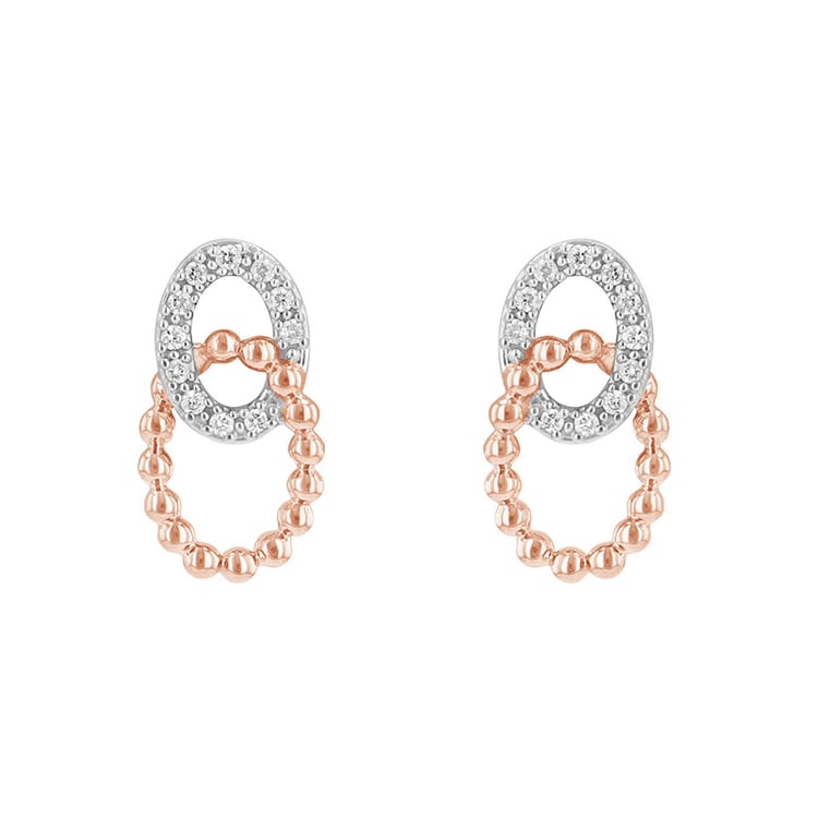 Proplétané náušnice z kombinovaného zlata 85031