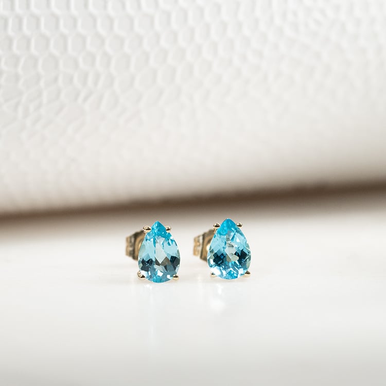 Topazové slzy ve zlatých náušnicích Reata 133306