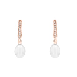 Perlové náušnice s diamanty Aashini
