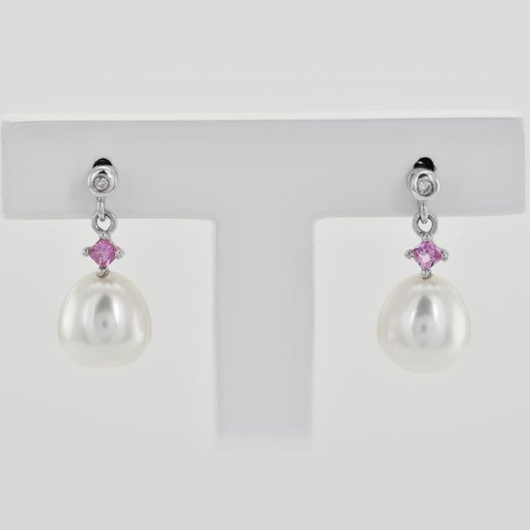 Perlové náušnice se safíry 2324