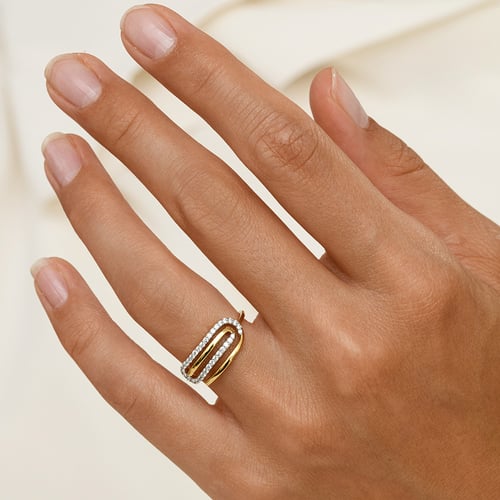 Zlatý prsten s lab-grown diamanty Rebeca