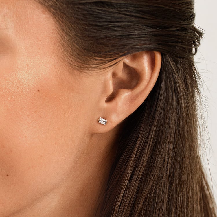 Minimalistické zlaté peckové náušnice s lab-grown diamanty Vilhelmina 163170