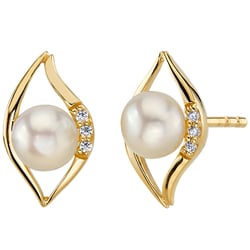 Elegantní perlové náušnice se zirkony Rochelle