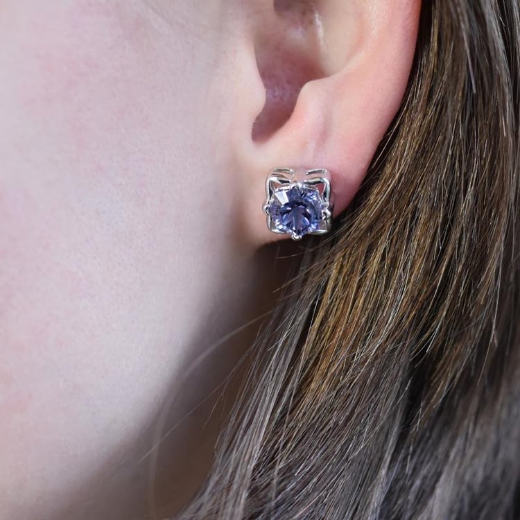 Stříbrné náušnice s alexandrity 26837