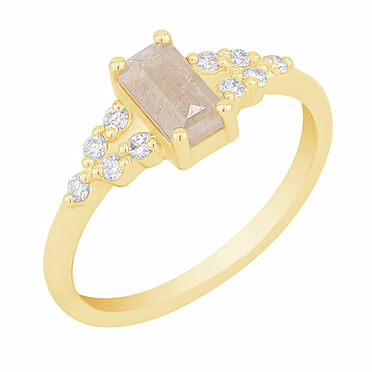 Prsten s emerald salt and pepper diamantem a diamanty Mikolaj