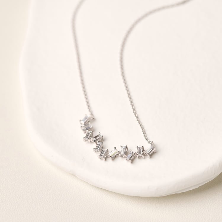 Moderní zlatý náhrdelník s baguette přírodními diamanty Parvati 165424