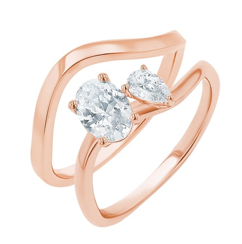 Romantický zásnubní set atypických prstýnků s diamanty Flora