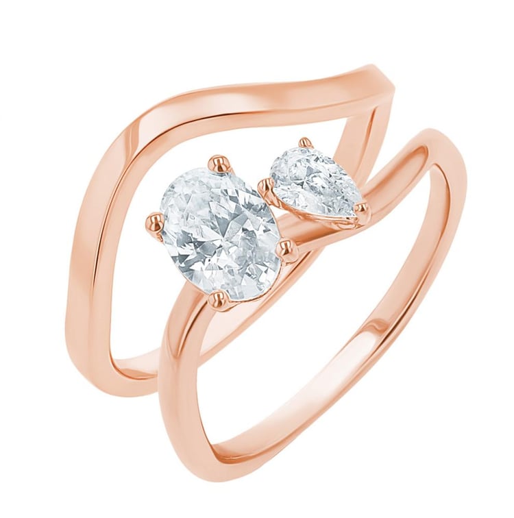 Romantický zásnubní set atypických prstýnků s diamanty Flora 156197