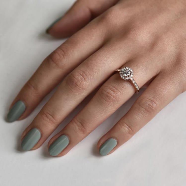 Moissanitový prsten z růžového zlata 42994