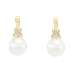 Elegantní náušnice s perlami a diamanty Barbary