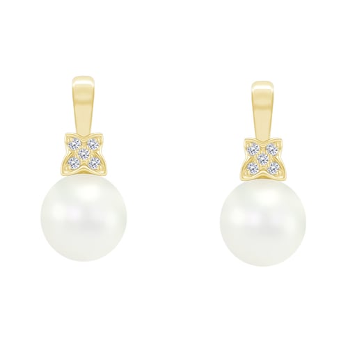 Elegantní náušnice s perlami a diamanty Barbary