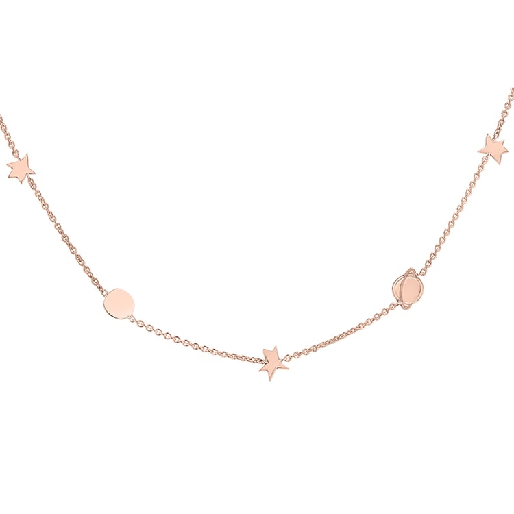 Stříbrný náhrdelník s planetami a hvězdami Malý princ 141767