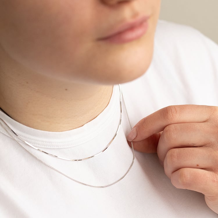 Snake řetízek 45 cm z 14k bílého zlata 135378