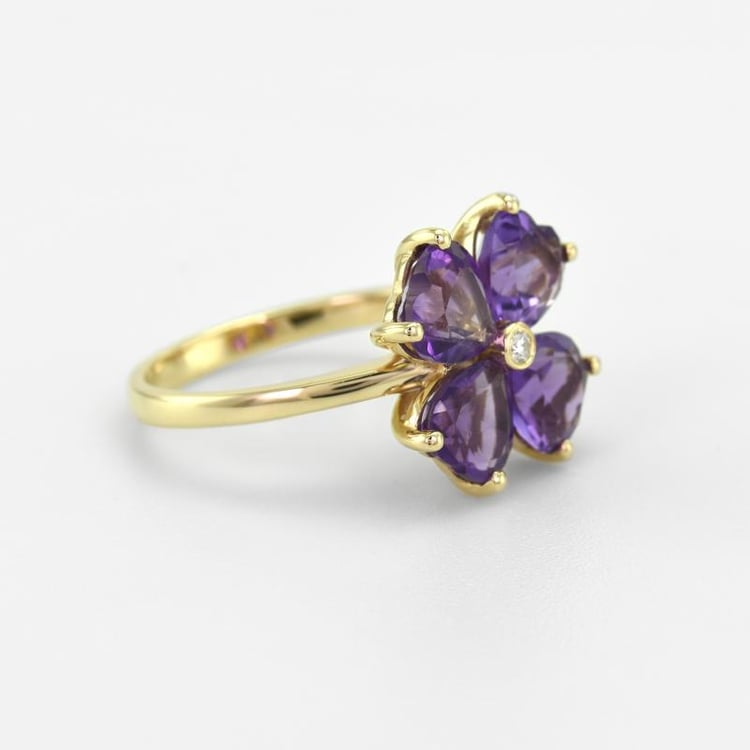 Zlatý prsten s ametysty 47311