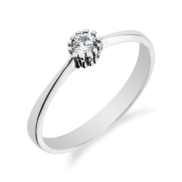 Zlatý zásnubní prsten s diamantem 