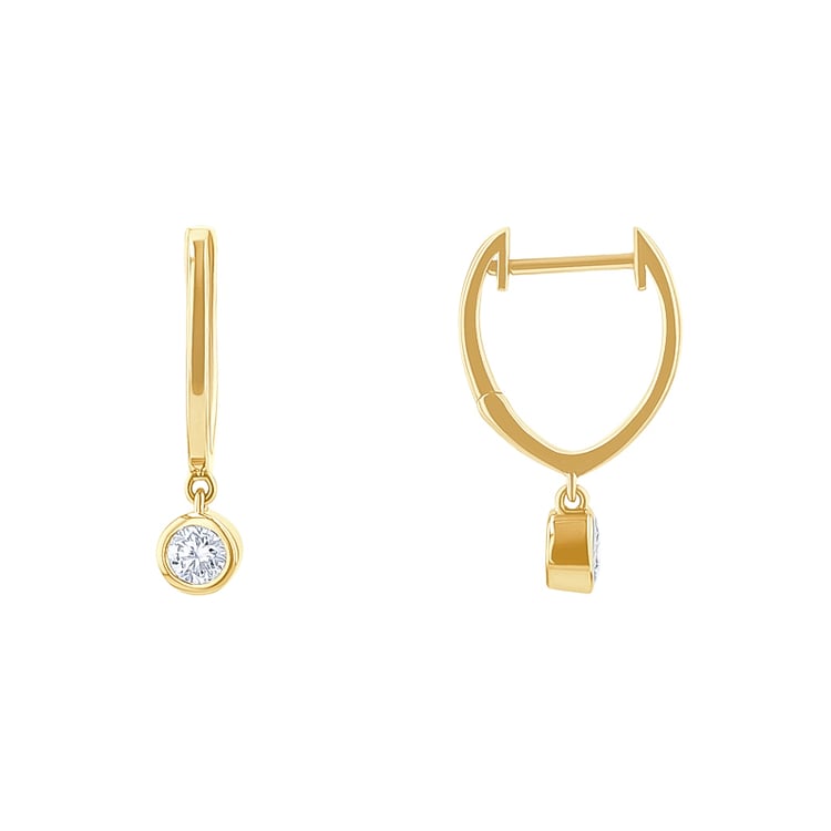 Zlaté visací náušnice s diamanty Nova 137743