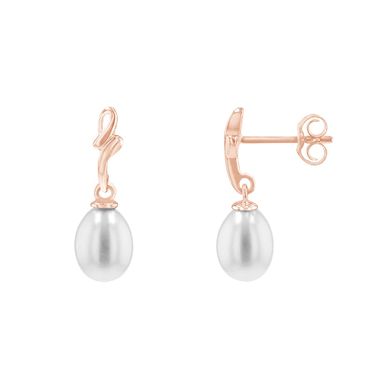 Náušnice s perlami z růžového zlata 79837