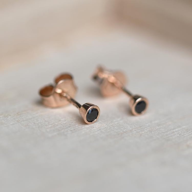 Náušnice s černými diamanty 49753