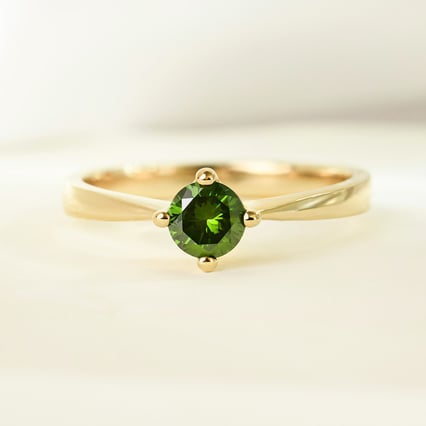 Zásnubní prsten se zeleným diamantem Mahiya