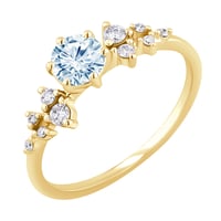 Zásnubní prsten s akvamarínem a diamanty Olha