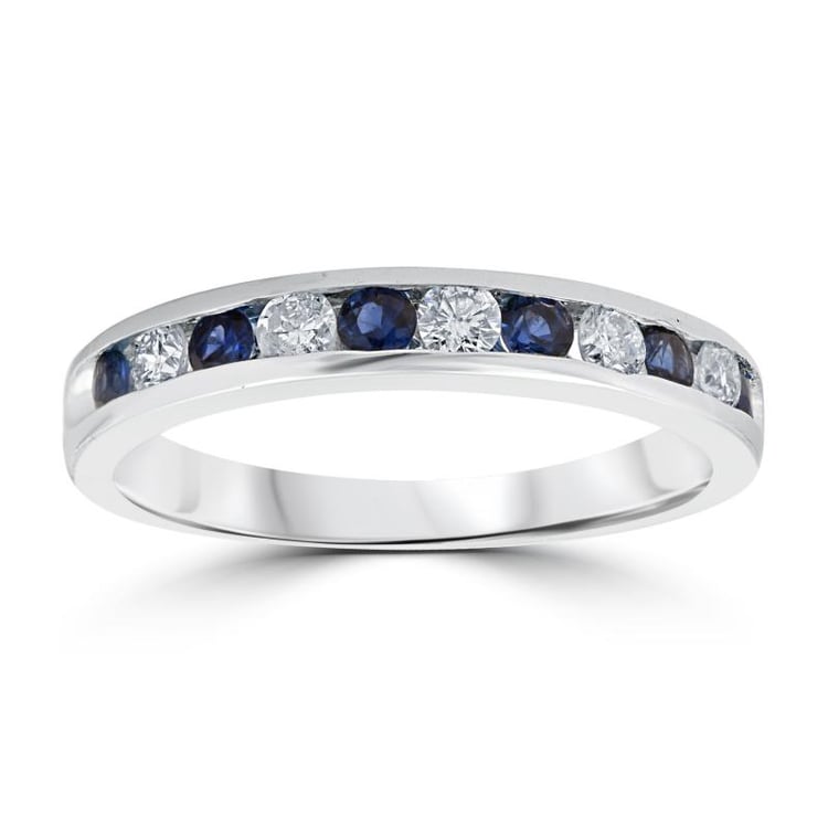 Diamantový zlatý prsten se safíry 2658