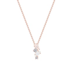 Stříbrný přívěsek s měsíčním kamenem, růženínem a topazy Daisi