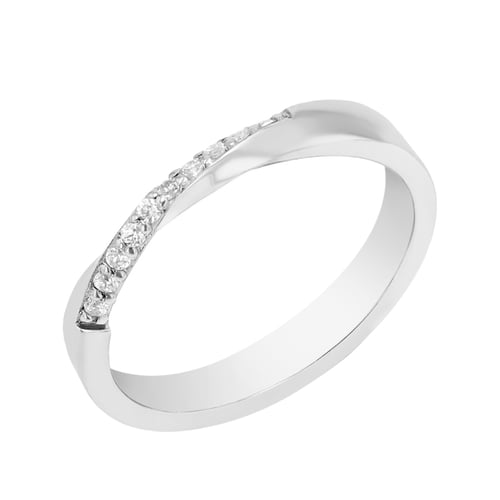 Zlatý propletený prsten s diamanty Brielle
