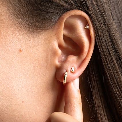 Mini náušnice s baguette moissanitem Lyndon